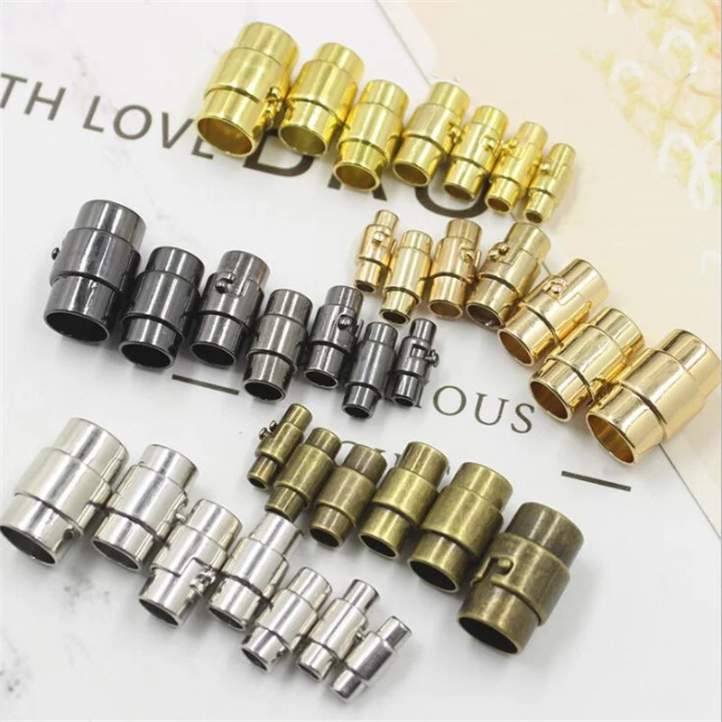 5pcs 3-10mm End Clasp Strong Magnetic Clasps Jewelry Clasps For Bracelet Leather Cord Bracelet Connectors For Jewelry Making