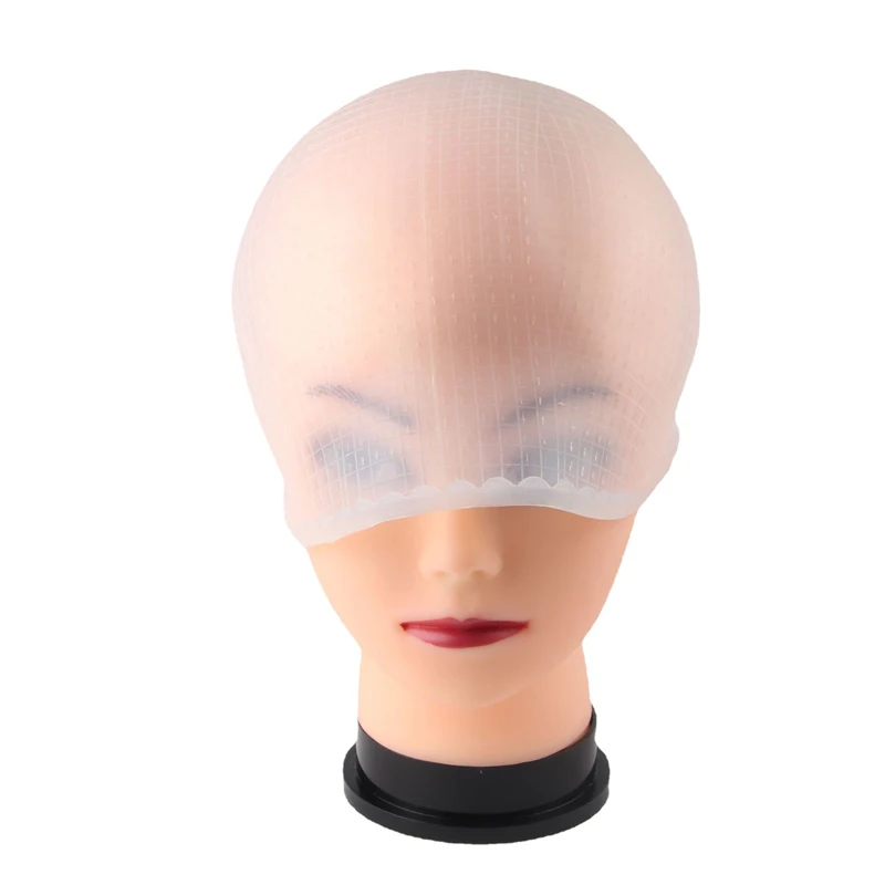 Silicone Highlight Cap Reusable Highlight Hair Cap Salon Hair Coloring Dye Cap with Hooks for Women Girls Dyeing Hair