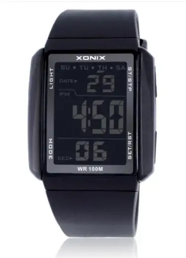 XONIX Womens Sports Digital Watch rectangle window Waterproof 100m Multifunctional Girls Sports Wristwatch Free Shipping