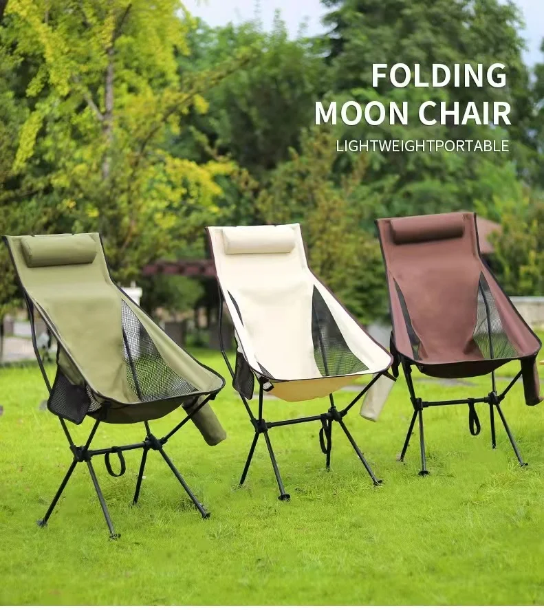 

Ultralight Camping Chair, Portable Folding Chair for Adults, Lightweight Camping Chairs,Folding Moon chair for Beach,Outdoor,Bac