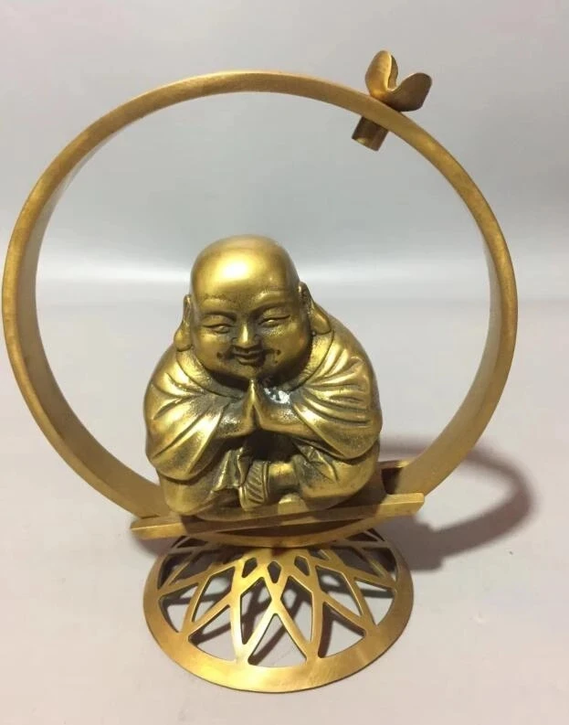 

Collect exquisite brass handicraft young monk Backflow incense