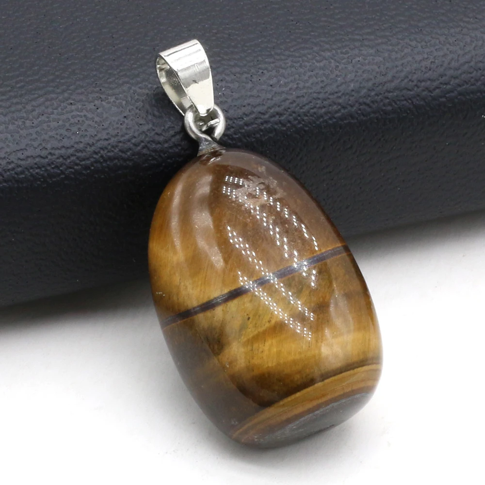 Natural Gem Tiger Eye Stone Irregular Shape Pendant Handmade Crafts DIY Charm Necklace Jewelry Accessories Exquisite Gift Making