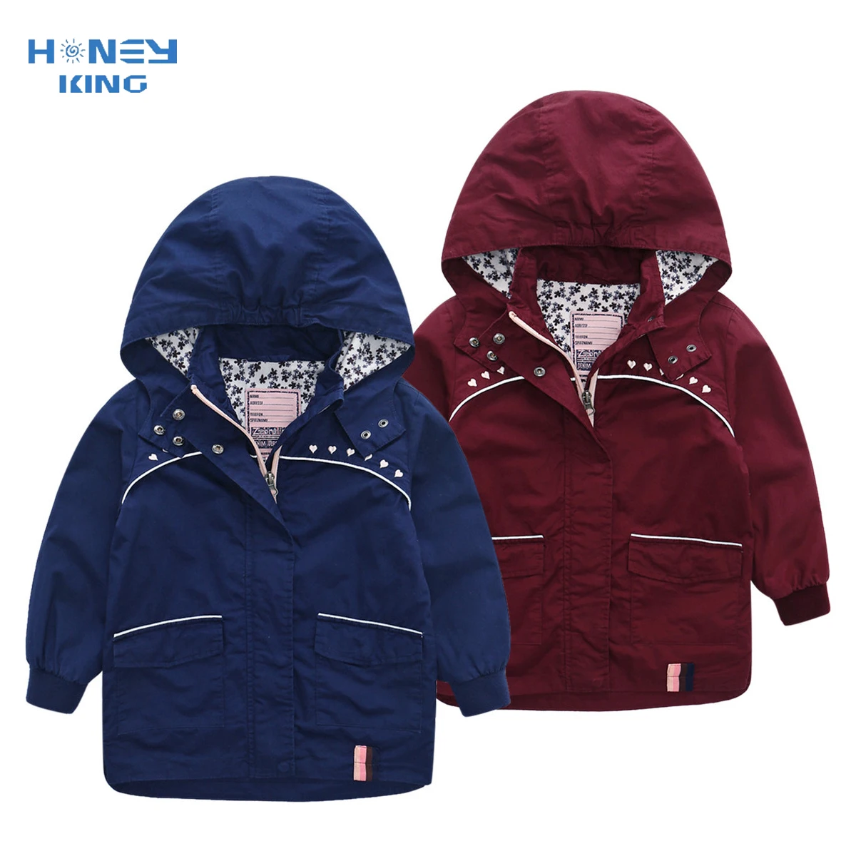 HONEYKING Spring Autumn Children Coat Kids Jacket Boys Girls Outerwear Boy Fashion Cartoon Windbreaker Baby Clothes Clothing