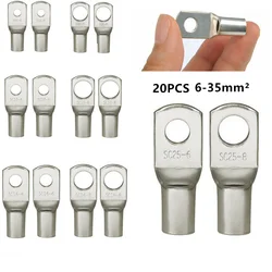 10/20PCS 6-35mm2 Tinned Copper Cable Lug Ring Battery Crimping Terminals Wire Welding Connectors