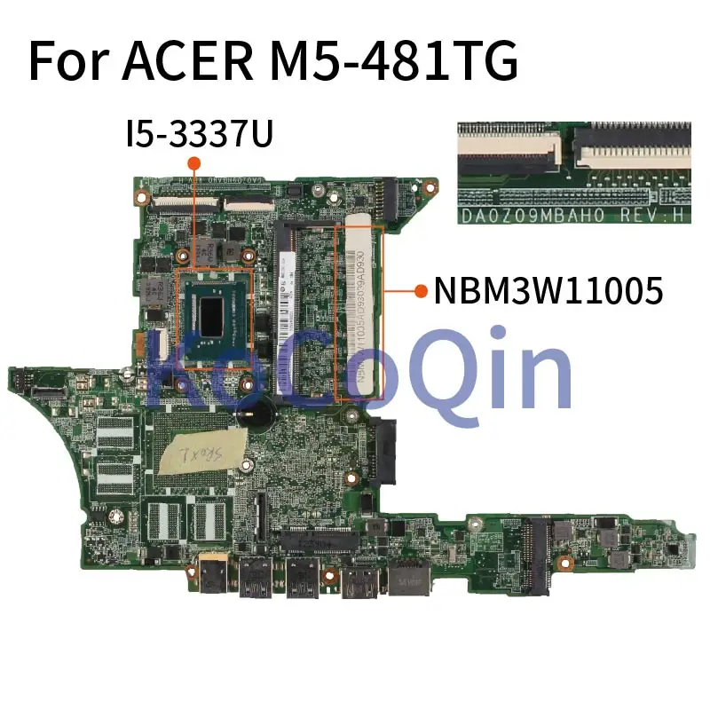 For Acer Aspire  M5-481PT M5-481TG I5-3337U Notebook Mainboard NBM3W11005 DA0Z09MBAH0 Laptop Motherboard DDR3