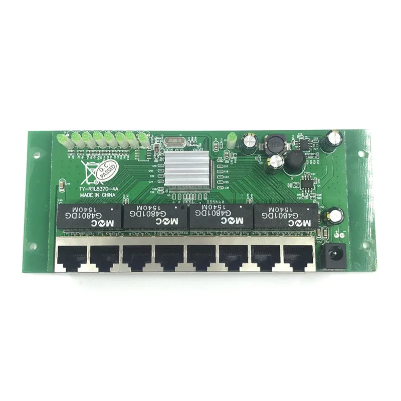 Oem Pbc 8 Port Gigabit Ethernet Switch 8 Port Ontmoette 8 Pin Way Header 10/100/1000 M Hub 8way power Pin Pcb Board Oem Schroef Gat