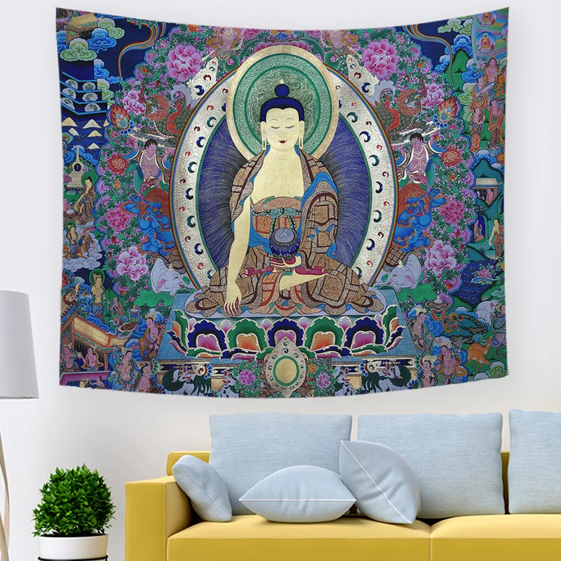 Idol tapestry Buddha Guanyin idol background cloth large size tapestry home decoration fabric