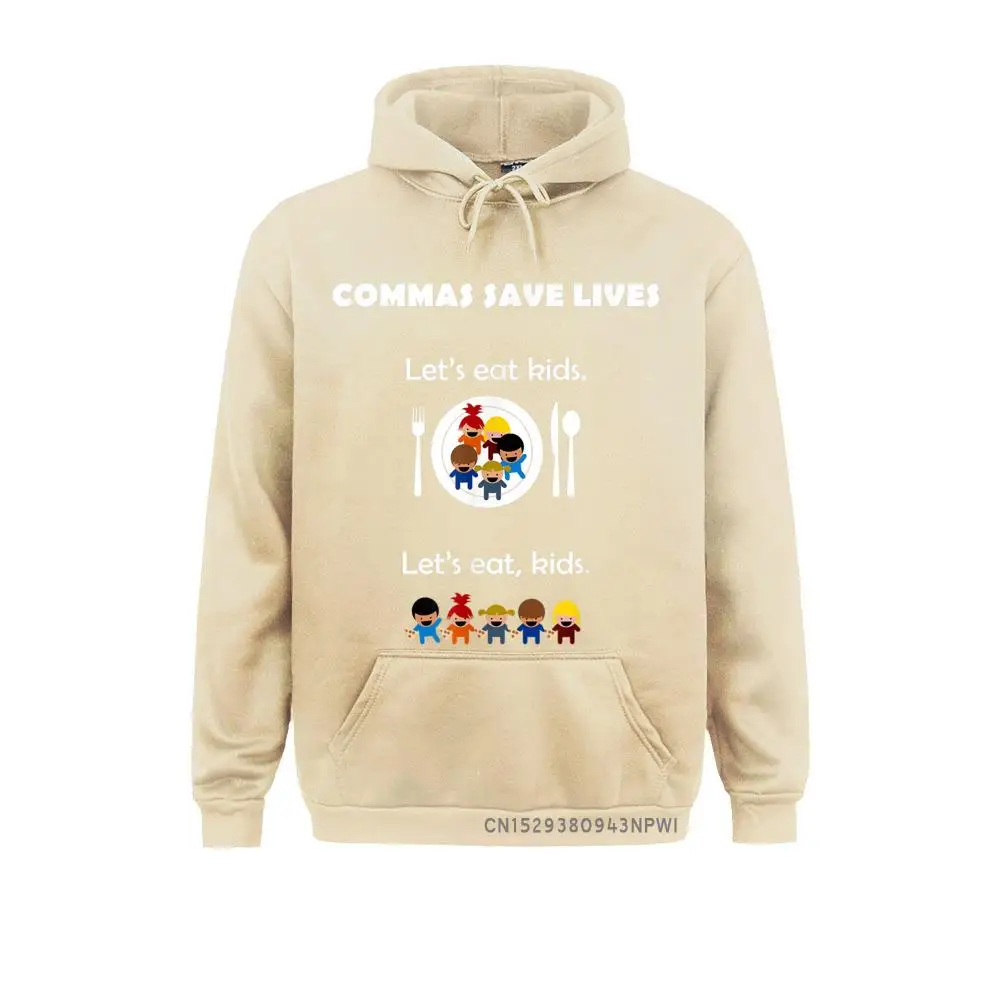 Commas Save Lives Let's Eat Kids Hoodie Oversized Men Sweatshirts Custom Hoodies Long Sleeve Group Clothes Labor Day