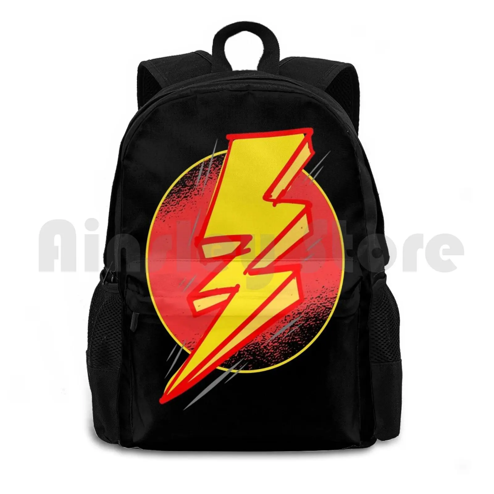 Lightening Bolt-Super Hero Outdoor Hiking Backpack Riding Climbing Sports Bag Comedy Bolt Villian Flash Shazam Movie Superhero