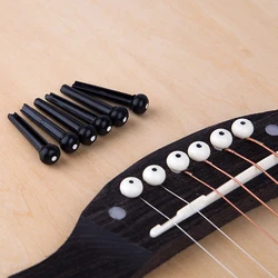 6 sztuk/partia 6 String Guitar Bridge Pins plastikowe most Pins instrumenty strunowe Folk akustyczna gitara klasyczna akcesoria