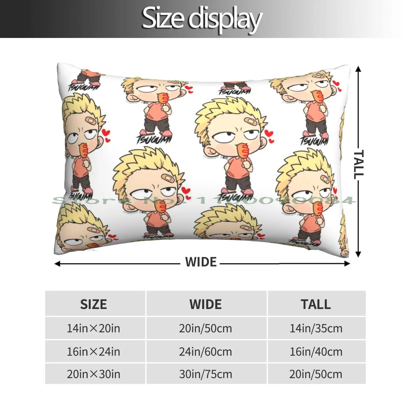 Tsugumi Pillow Case 20x30 50*75 Sofa Bedroom Cute Cartoon Hydro Crayon Kawai Long Rectangle Pillowcover Home Outdoor Cushion