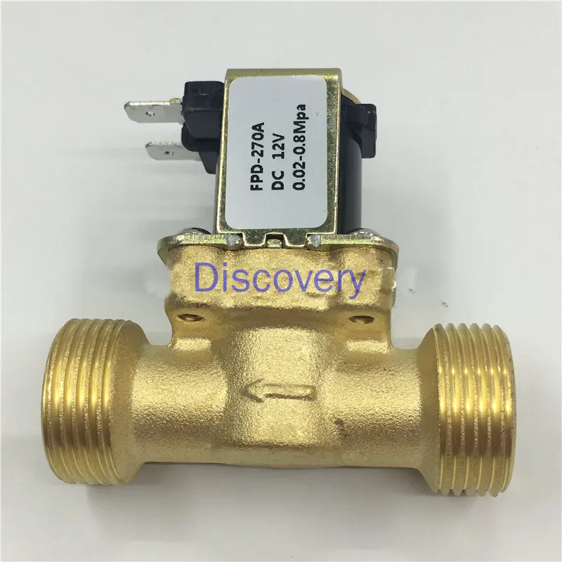 4-дюймовый медный электромагнитный клапан с внутренней и внешней резьбой, G1/2 G3/4, нормально закрытый входной клапан постоянного тока 12 В