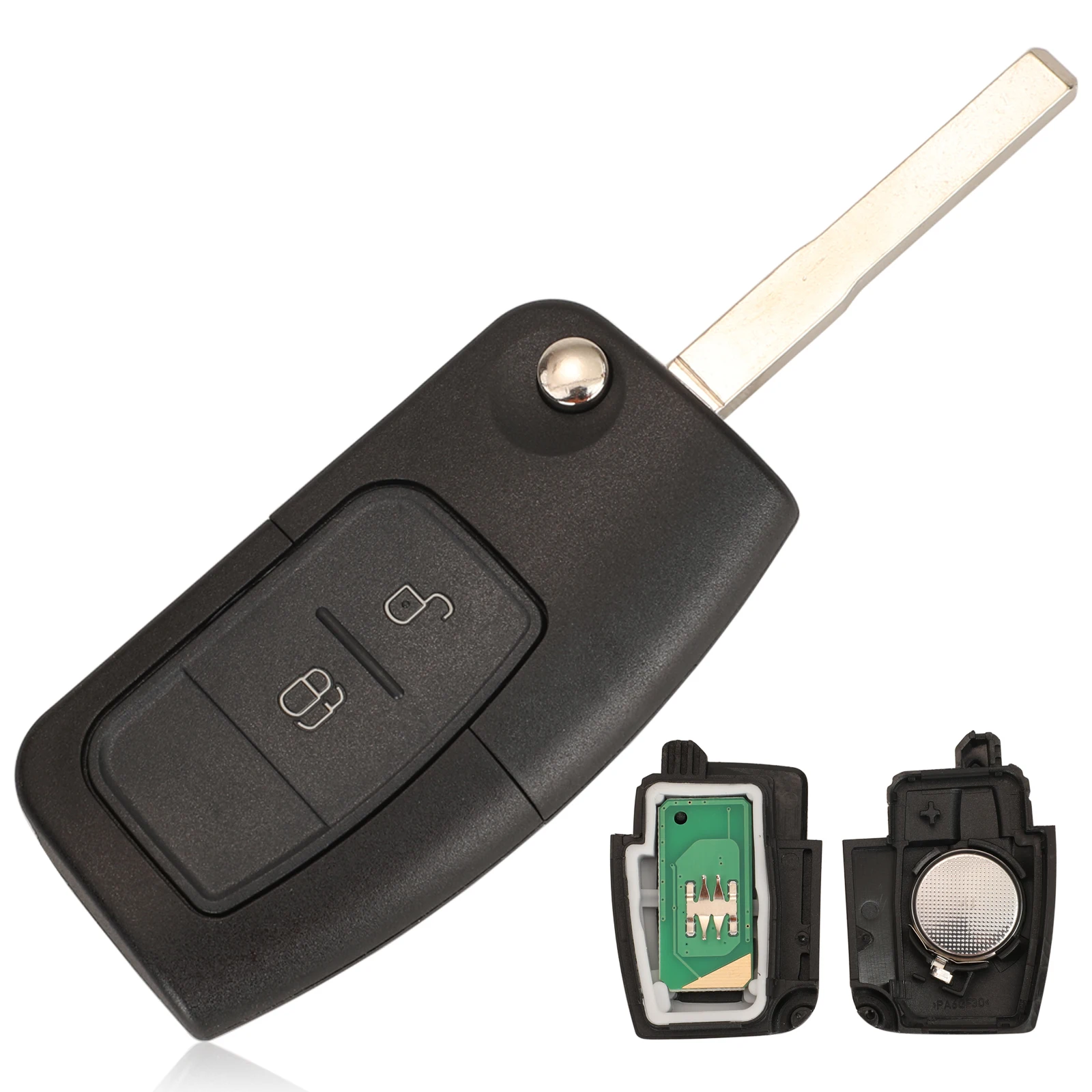 Jingyuqin 315/433MHz Klappbarer Fernschlüssel 4D60 4D63 Chip für Ford EcoSport 2013 - 2017 Focus MK 2 2009 Schlüsselanhänger 2/3Tasten HU101 FO21 Klinge