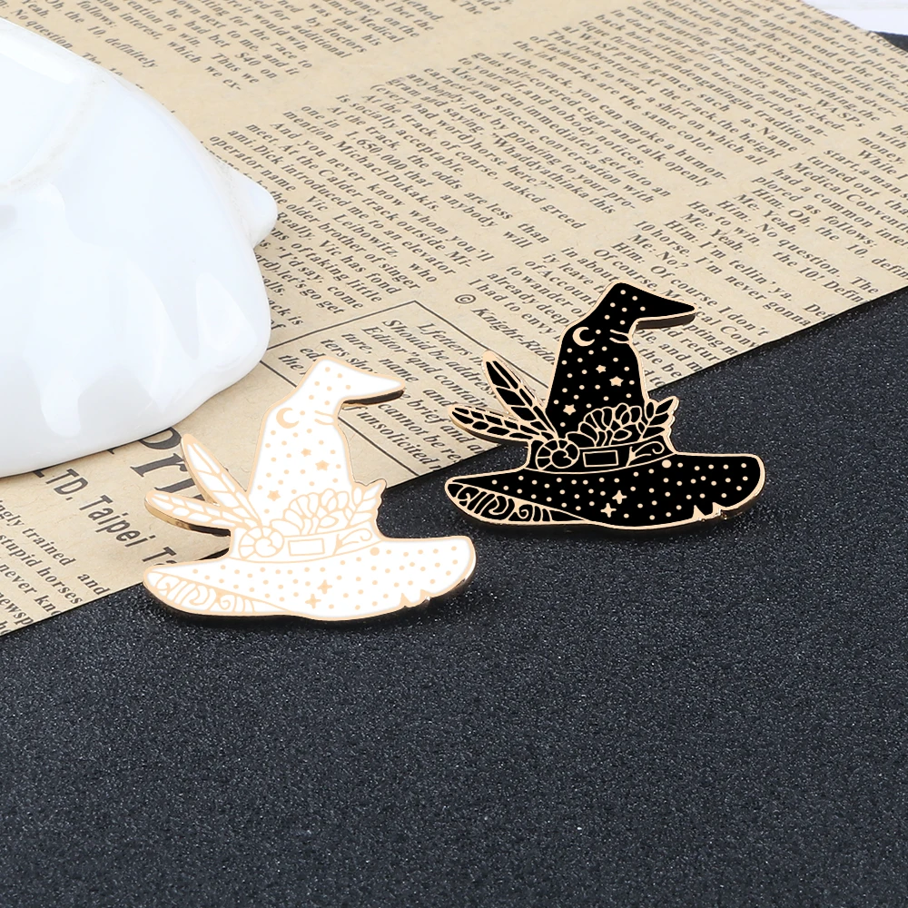 مضحك قبعات الساحرة المينا دبابيس ماجيك وورلد تمرير شارات ممارسة أدوات السحر مشبك معدني دبابيس الملابس والمجوهرات للسحلات #2