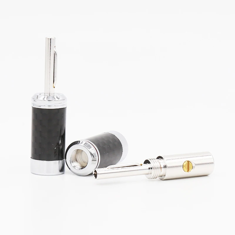 

Carbon Fiber Banana Connectors Rhodium Plated Hifi Speaker Banana Plug with Screw Lock Audio Amplifie DIY Acoustic Terminals