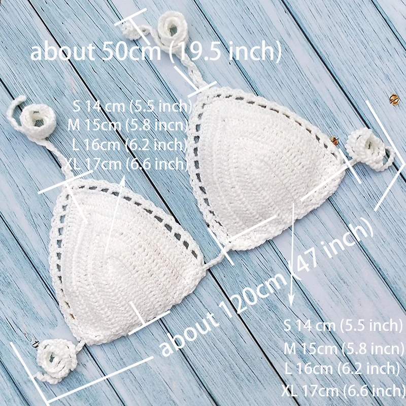 Have Lining Chest Pad Micro Bikini Top Crochet Sexy Bandage Swimsuit Push Up Bra Beachwear Women\'s Bathing Suits