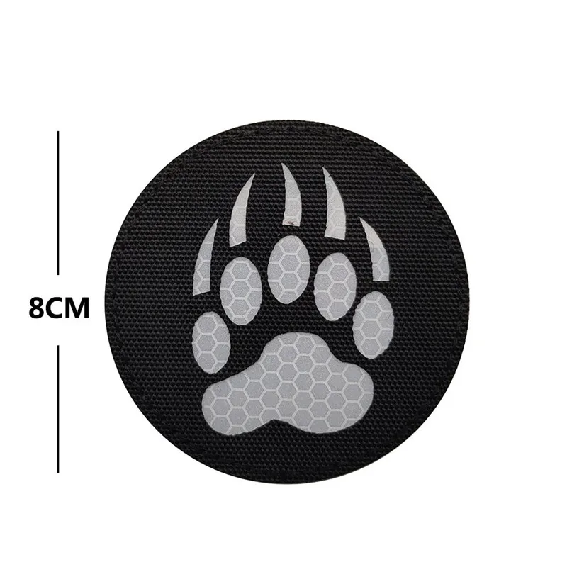 Clothing Reflective Bear Claw Patch Military IR Reflective Sticker Military Fan Armband Personalized Backpack Badge DIY