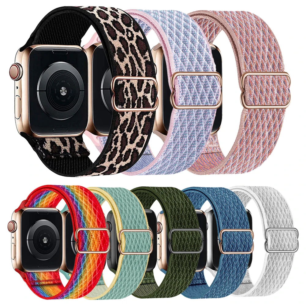 Nylon Strap For Apple Watch band 38 40 42 44 45 49mm Sports Loop Watchband For IWatch series Ultra 9 8 7 SE 6 5 4 Correa