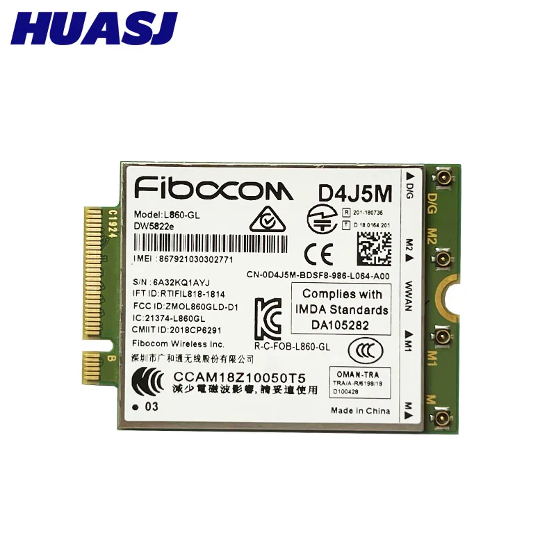 DW5822e L860-GL D4J5M 4G Module 1Gbps Cat16 4G Card 4G module M.2 For dell Inspiron 7490 Laptop notebook