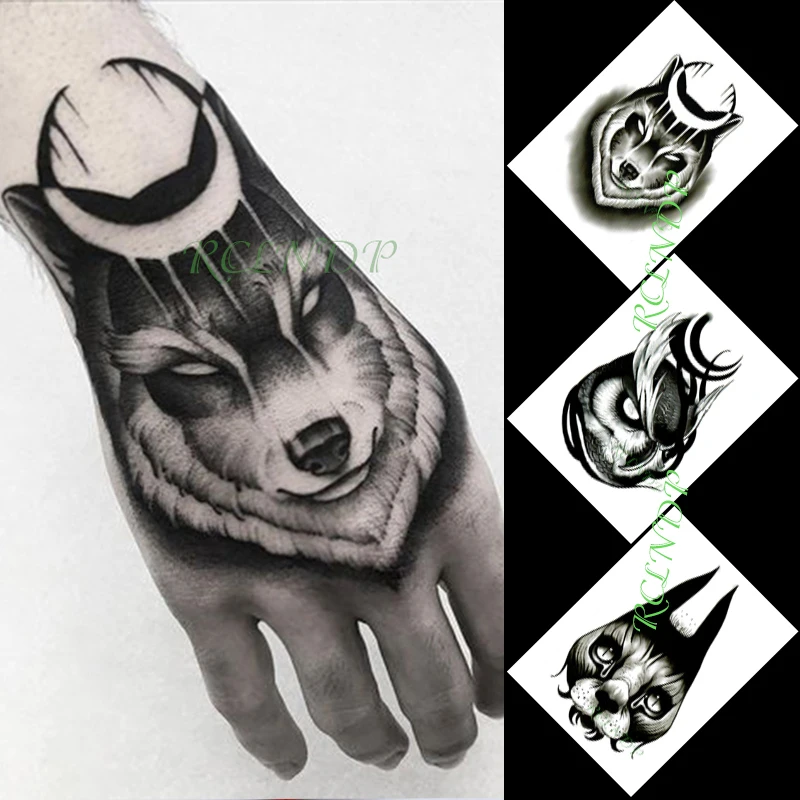 Waterproof Temporary Tattoo Sticker Wolf Eagle Hawk Rabbit Animal Tattoo Stickers In Hand Flash Tattoo Fake Tattoo for Men Women