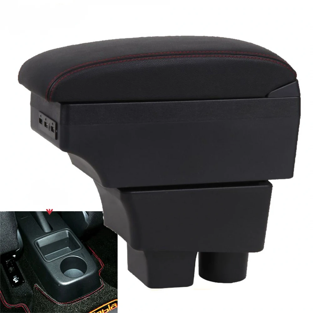 

For Skoda Fabia Armrest Box Car Center Console Storage Space Case Elbow Rest with Cup Holder USB Interface