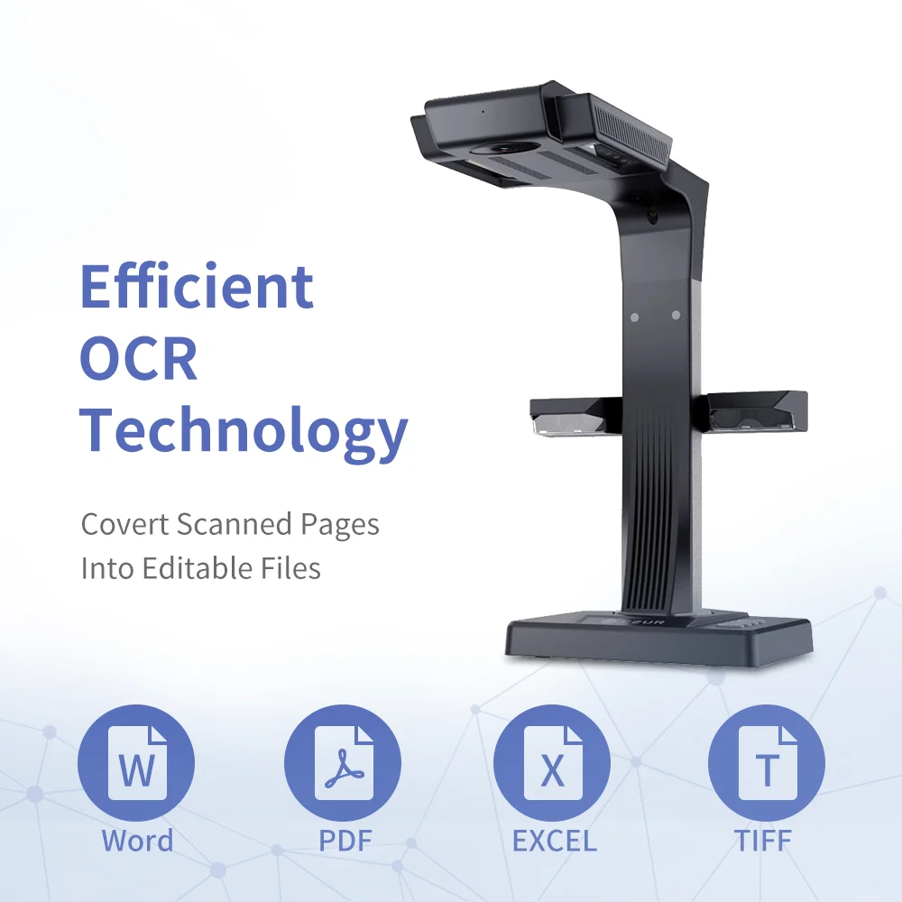 CZUR Book Scanner ET18 Pro A3 A4 Document Scanner with OCR Function for Mac Windows Convert to PDF/Searchable PDF/Word/TIFF