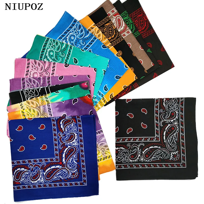 New Design Fashion Hip Hop Cotton Bandana Square Cashew Scarf Headband Tie Dye Black Red Paisley Gifts For Women/Men/Boys/Girls