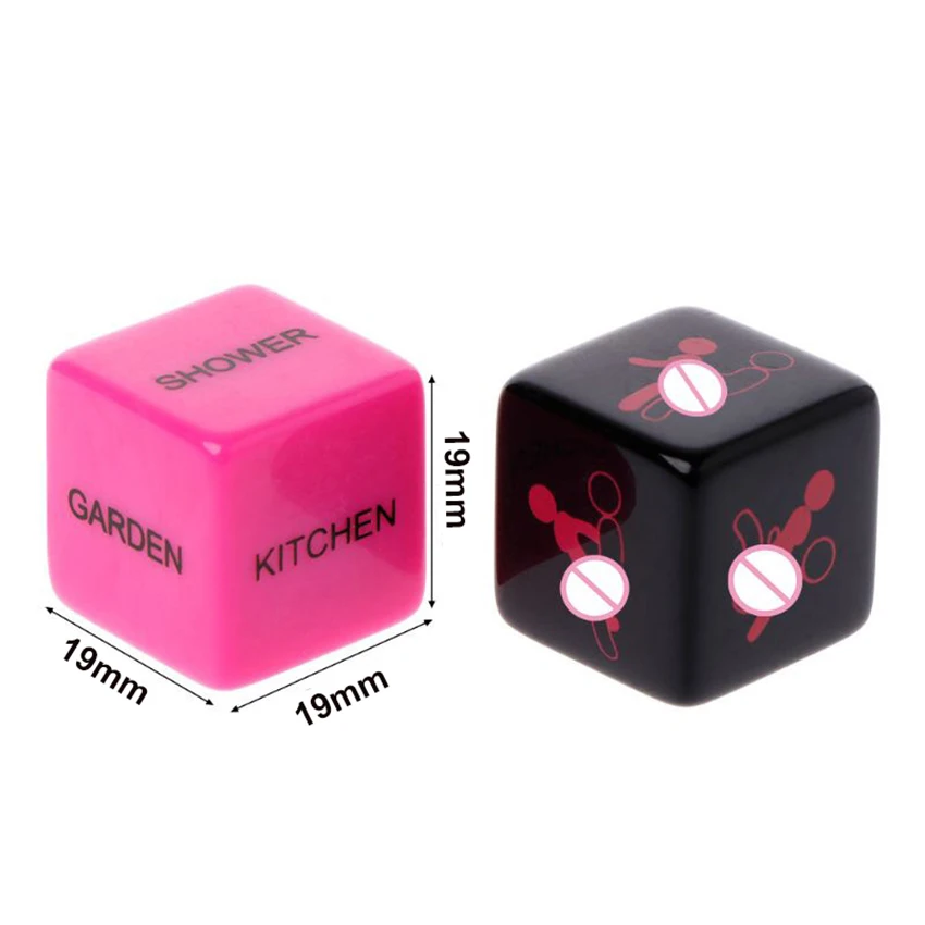 Sexy Romance Sex Dice for Adult Couples, 6 Sided Acrylic Cube, Erotic Dice Positions, Love Game, Flirting Toy, 2Pcs