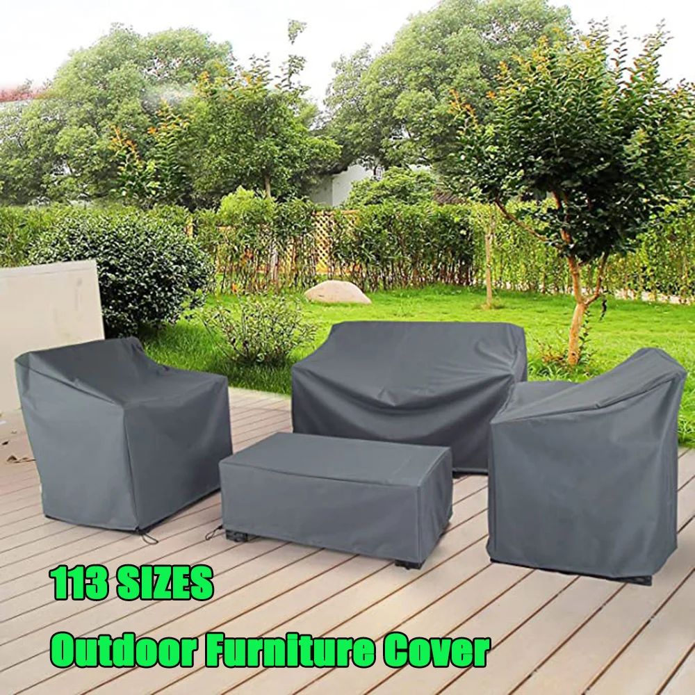 Outdoor 130 Size Oxford Waterproof Furniture Cover For Rattan Table Cube Chair Sofa Dustproof Rain Garden Patio Protective Cover