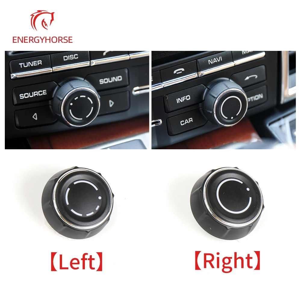 For Porsche Cayenne Panamera Macan Car Center Console Audio Volume Knob Cover CD Control Switch Button For 911 718 918 Boxster