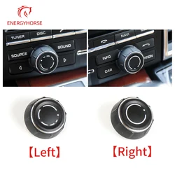 Audio Volume Radio Knob Cover CD Multi-Media Control Switch Button For Porsche Cayenne 7P5 Panamera 970 Macan 95B 95B9195