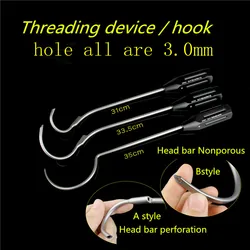 Orthopedic instrument medical titanium cable tow hollow threading device Wire guide hook Reduction forceps steel wire guider AO