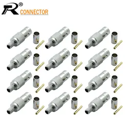 BNC Female Crimp Coaxial Straight CCTV Connector for RG58 RG59 RG6 cable Coax Adapter connector