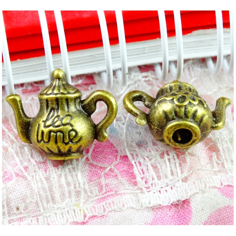 

50PCS 15x12MM Antique Bronze Color Zinc Alloy 3D Teapot Charms Diy Jewelry Findings Accessories