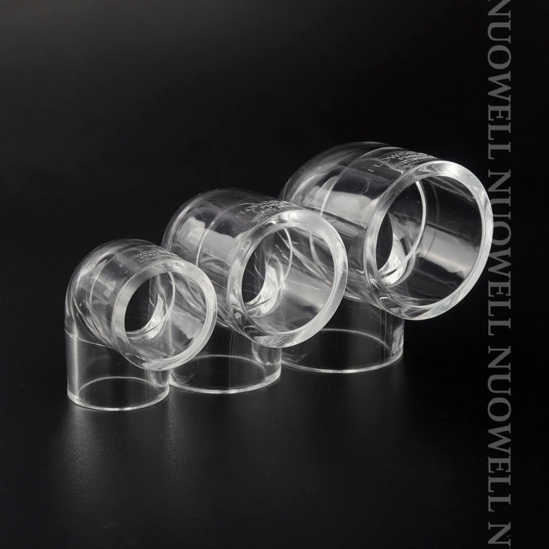 1pc I.D 20~32mm Transparent Acrylic Pipe Aquarium Fish Tank 90° Elbow Connector Plexiglass Water Supply Tube Home DIY Connector