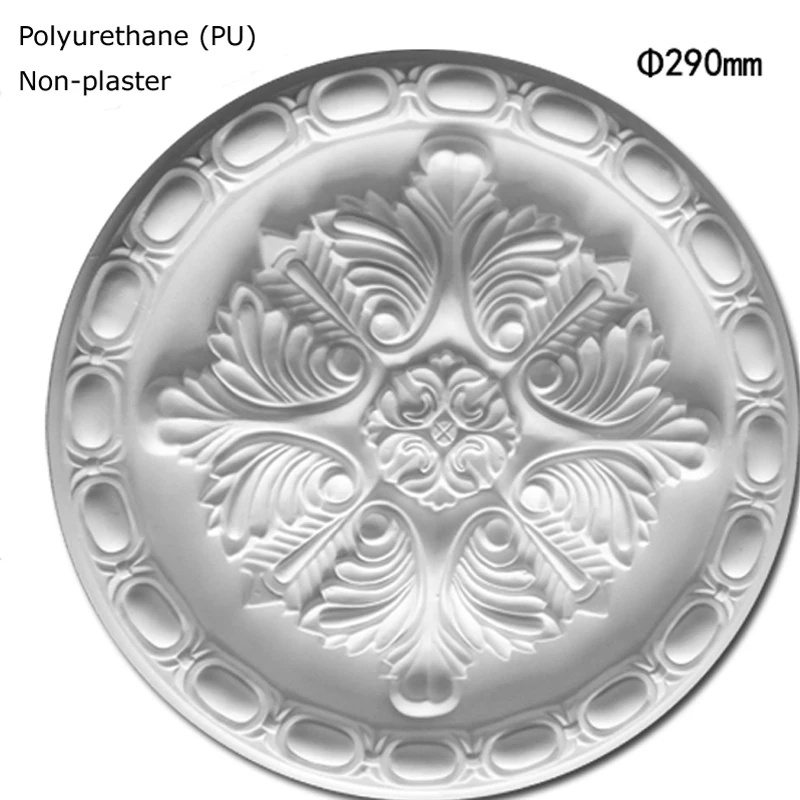 PU Decorative Ceiling Rose Pendant Lamp Base Panel Ceiling Rosette Light Plate House Wall Moulding Medallion Chandelier Ornament