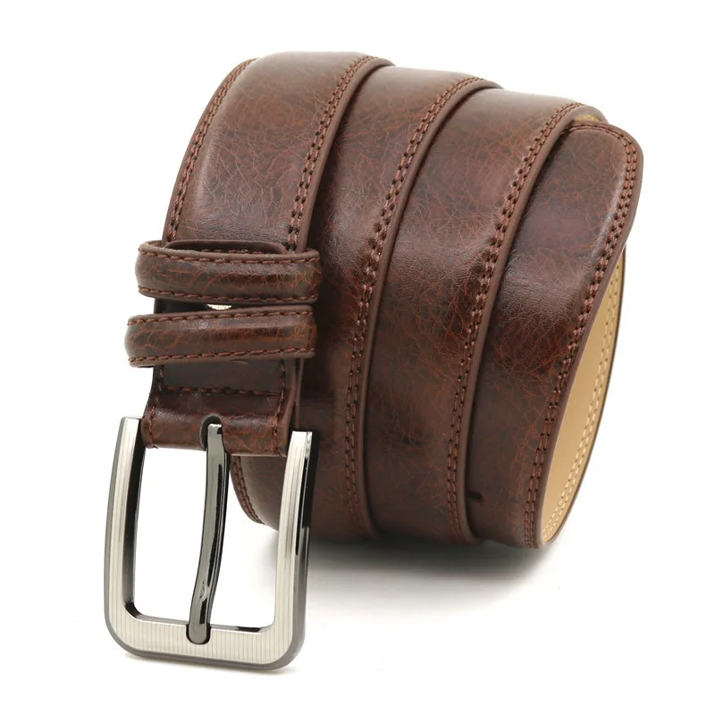 

leisure Men's Genuine Leather Belts Luxury Design Pin Buckle Belt high quality fashion vintage male Jeans Business strap