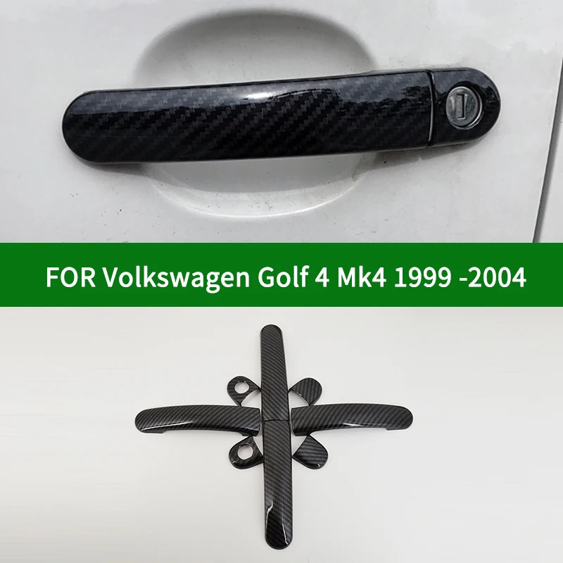

Для Volkswagen VW Golf 4 Mk4 1999-2004 аксессуар глянцевый узор из углеродного волокна дверные ручки крышки отделкой 2000 2001 2002 2003