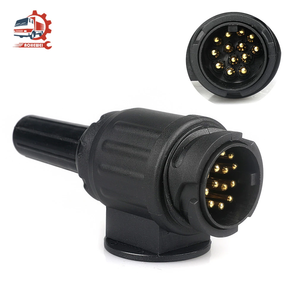 AOHEWEI 13 Pin Trailer Plug 12V Waterproof Electronic Towbar Adapter Connector Socket Parts for Truck RV Lorry Caravan