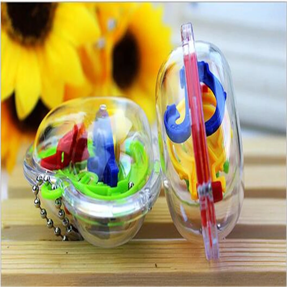 2Pcs/Lot Newest Design 6cm 3D Maze Ball Intellect Children\'s Educational Toys Baby Puzzle Love Shape