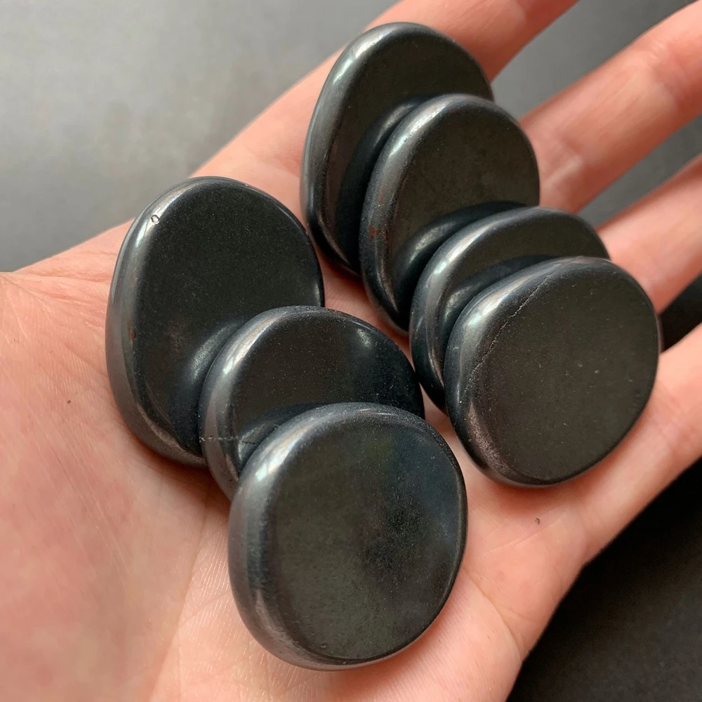 No Magnetic Hematite Crystal Stone Flat Palm Stone Natural Stone Spiritual Healing Chakra Palmstone Home Crafts