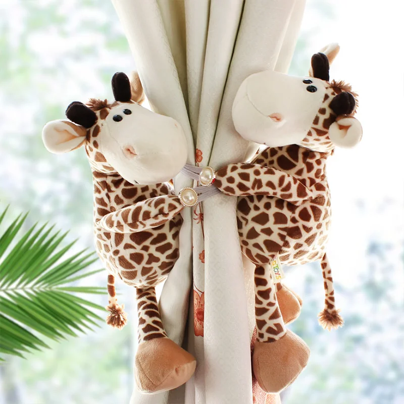 2pcs Jungle Forest Animals Curtain Tieback Holder Hooks Tie Backs Children Room Decoration Accessories Holdback Curtain Straps