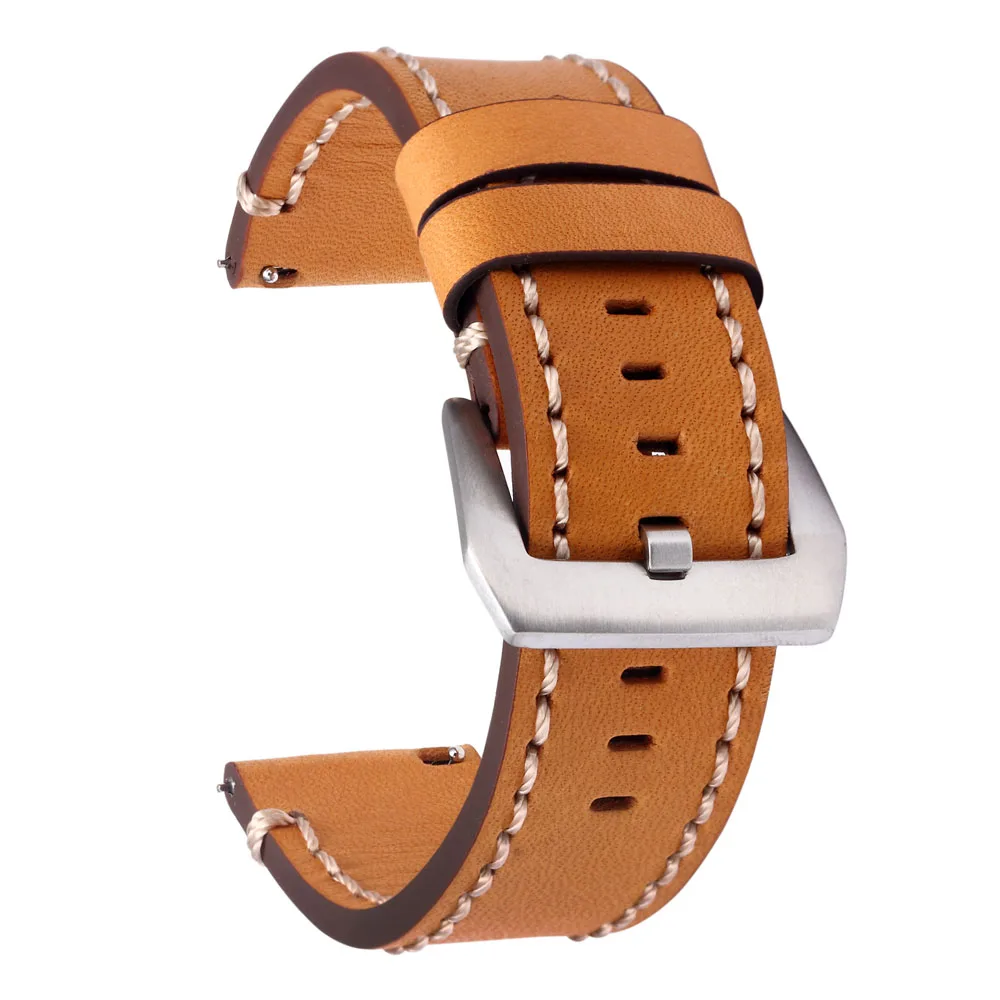 22MM 24MM Watch Straps Vintage Top Grain Leather for Branded Watches with Quick Release Spring Bars