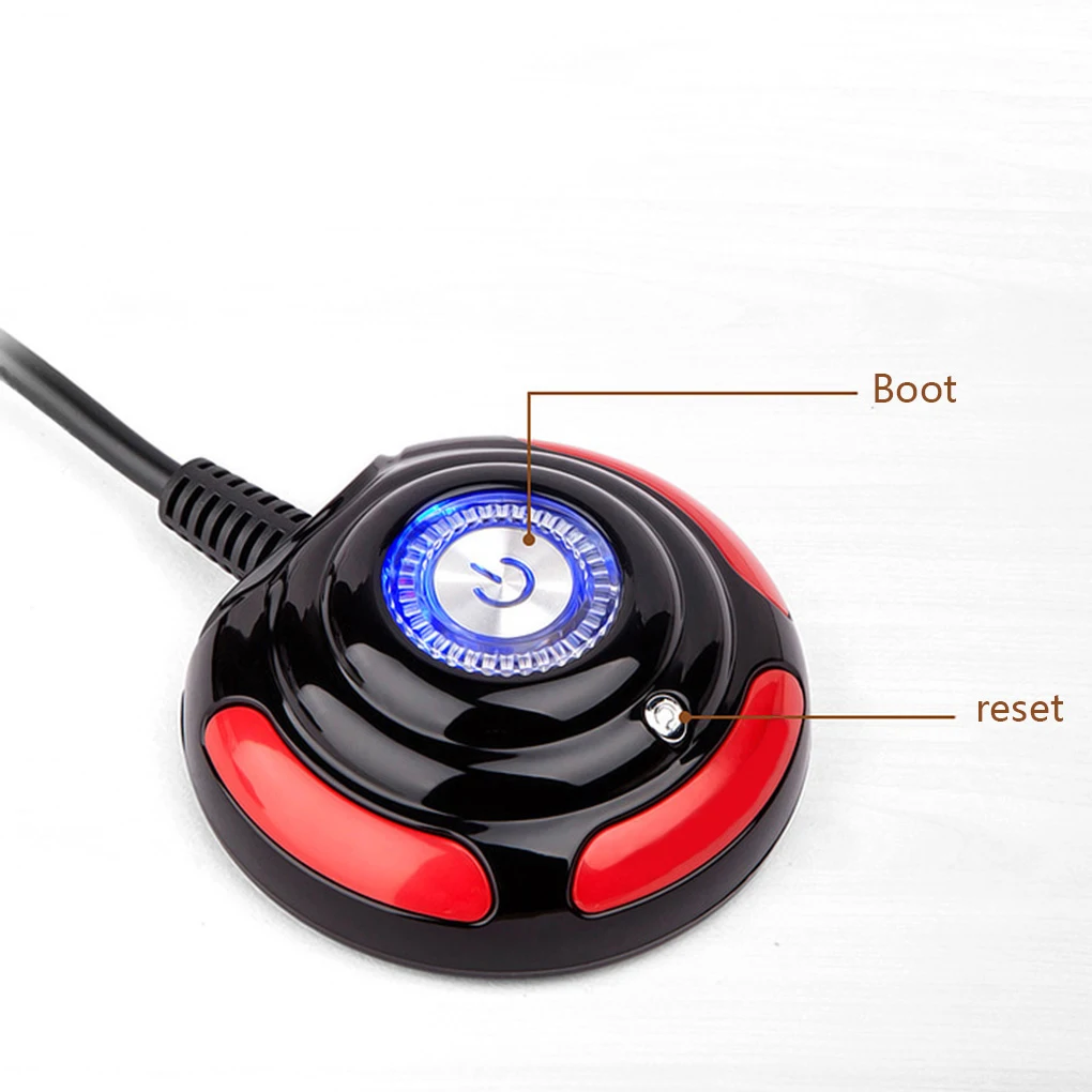 مفتاح زر الكمبيوتر مع مزود بمصدر طاقة وأزرار دفع كبيرة دائرية وأزرار تمديد بار الفندق المنزلي وحامل كابل