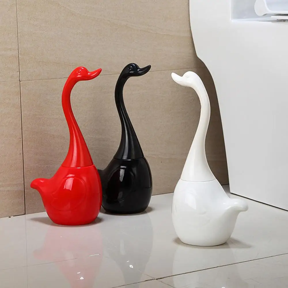 Toilet Brush Set Creative Swan Shape Ceramic Base Plastic Handle Cleaning Brush Home Hotel Bathroom Accessories Cleaning Tool