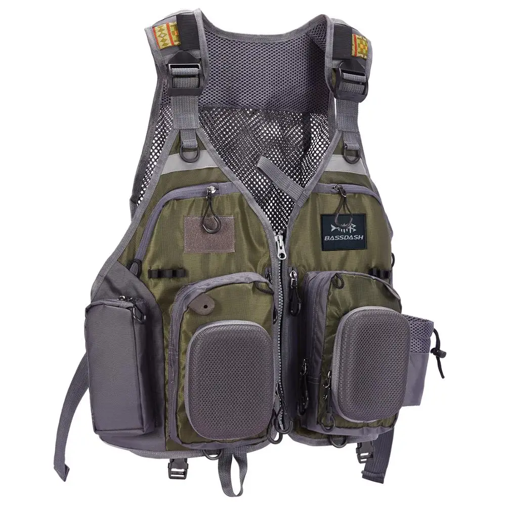Bassdash Chaleco de Pesca con Correa Ajustable para Mosca y Lubina - imagen 2