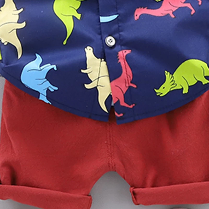 Toddler Baby Boys Girls Clothes Sets For Summer Boys Clothing Outfits Suit Cartoon Dinosaur Printing T Shirt +Shorts Pants