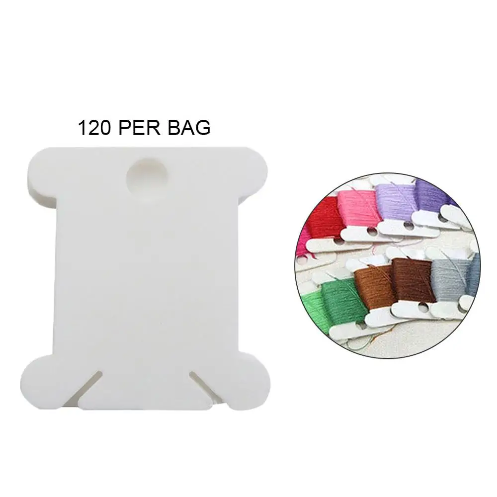 120PCS/Set Plastic Bobbins Floss Set Spool Thread Card Embroidery Floss DIY Stitch Organizer Holder Sewing Tools