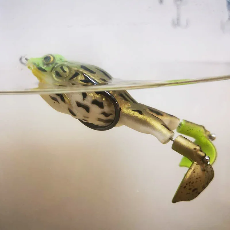 Proleurre-Double Propeller Frog Lure, iscas macias de silicone, Wobblers Topwater, isca artificial para baixo, Catfish Pesca Tackle, 9cm