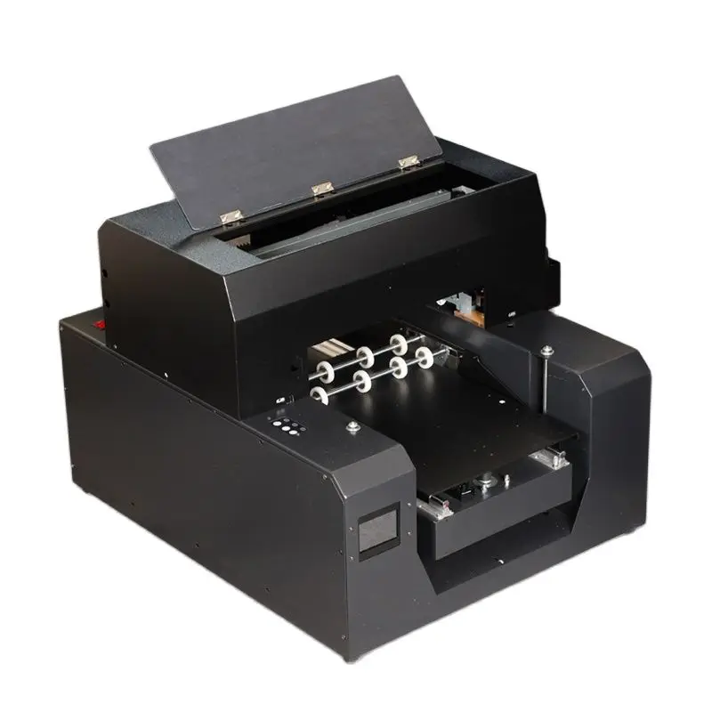 Automatic A3 UV Flat Cylinder Inkjet printer print on bottle phone case metal plate wooden MDF ect directly UV INK FREE